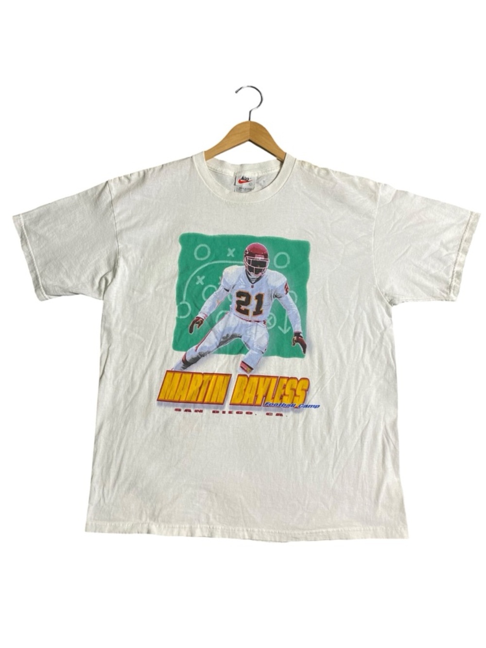 Vintage 90’s Men’s Nike Autographed Martin Bayless Football Camp T-Shirt